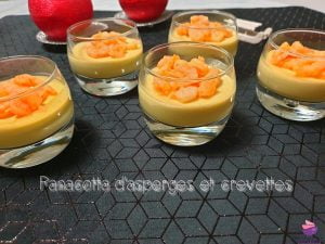 Panacotta d'Asperges et Crevettes